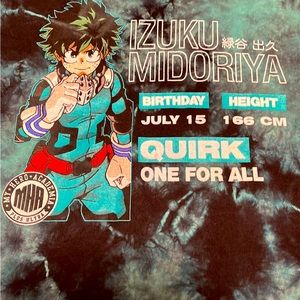 MHA My Hero Academia ~ Izuku Midoriya Tie Dye Tee Shirt